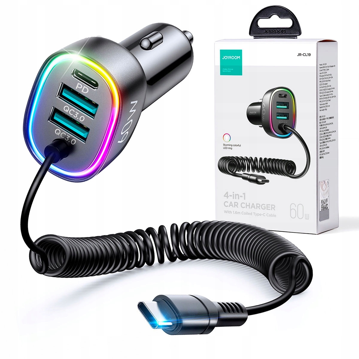 Nabíjačka do auta, USB typ C Joyroom 4000 mA